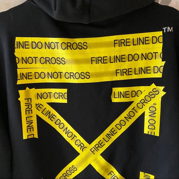 Off-White Zipped Fire Tape Hoodie - Picture 15 of 16